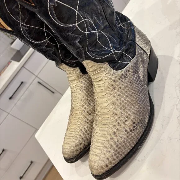 Top Quality Dan Post Python Skin Cowboy Boots - Picture 5 of 8
